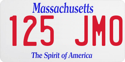 MA license plate 125JM0