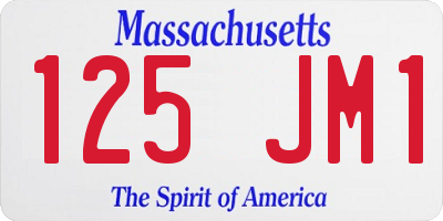 MA license plate 125JM1