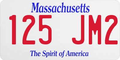 MA license plate 125JM2