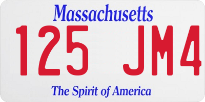 MA license plate 125JM4