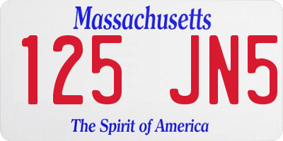 MA license plate 125JN5