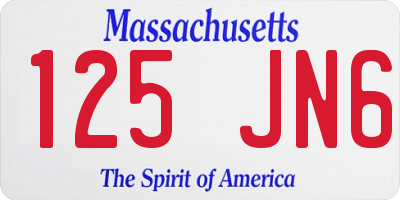 MA license plate 125JN6