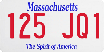 MA license plate 125JQ1