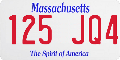 MA license plate 125JQ4
