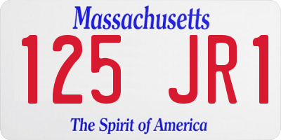 MA license plate 125JR1