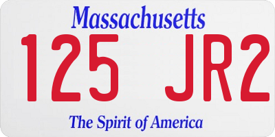 MA license plate 125JR2