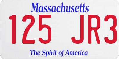 MA license plate 125JR3