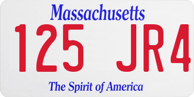 MA license plate 125JR4