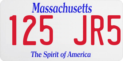 MA license plate 125JR5