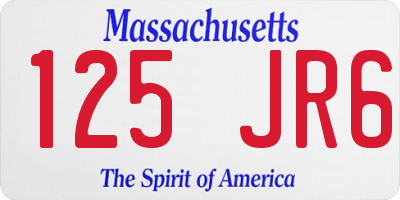MA license plate 125JR6