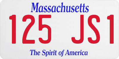 MA license plate 125JS1