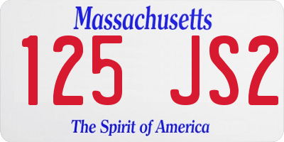 MA license plate 125JS2