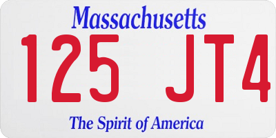 MA license plate 125JT4