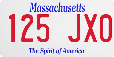 MA license plate 125JX0
