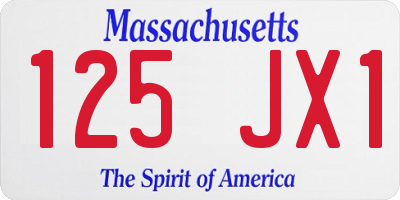 MA license plate 125JX1