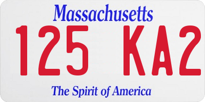 MA license plate 125KA2
