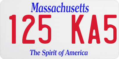 MA license plate 125KA5