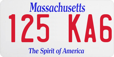 MA license plate 125KA6