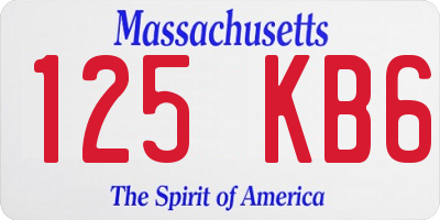 MA license plate 125KB6