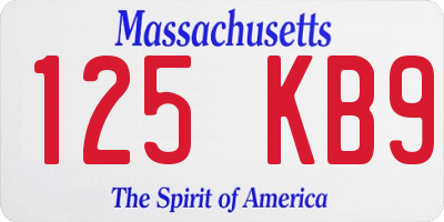 MA license plate 125KB9