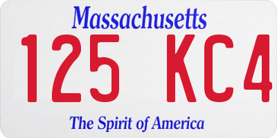 MA license plate 125KC4