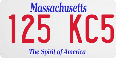 MA license plate 125KC5