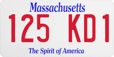 MA license plate 125KD1
