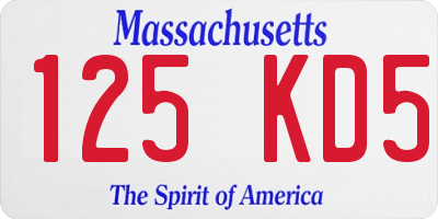 MA license plate 125KD5