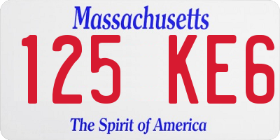MA license plate 125KE6