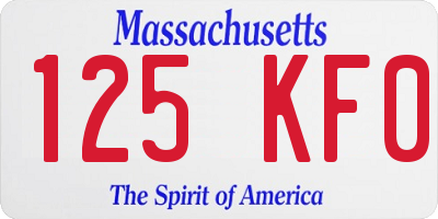 MA license plate 125KF0