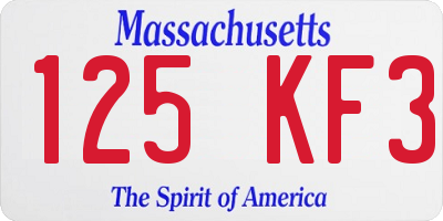 MA license plate 125KF3