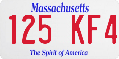 MA license plate 125KF4