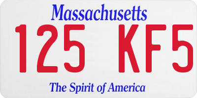 MA license plate 125KF5