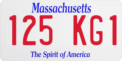 MA license plate 125KG1
