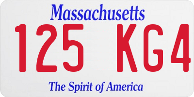 MA license plate 125KG4