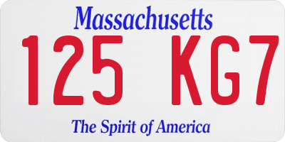 MA license plate 125KG7
