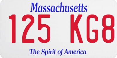 MA license plate 125KG8