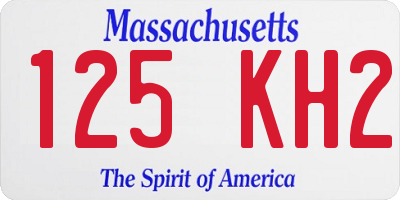MA license plate 125KH2
