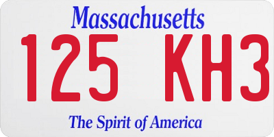 MA license plate 125KH3