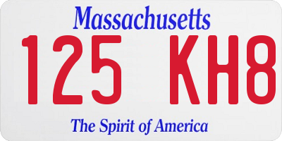 MA license plate 125KH8