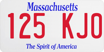 MA license plate 125KJ0