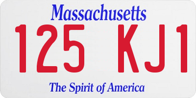 MA license plate 125KJ1