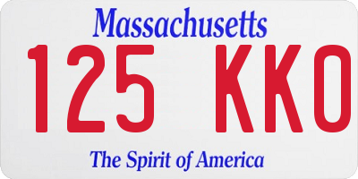 MA license plate 125KK0