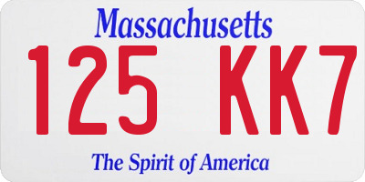 MA license plate 125KK7