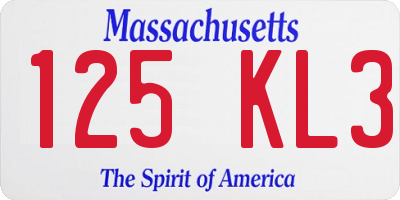 MA license plate 125KL3