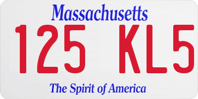 MA license plate 125KL5