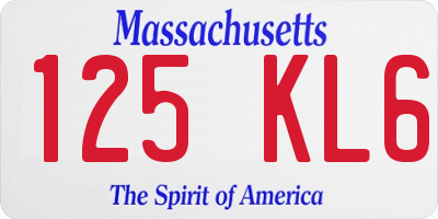 MA license plate 125KL6