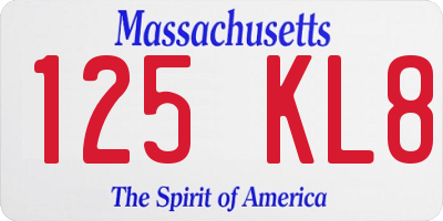 MA license plate 125KL8