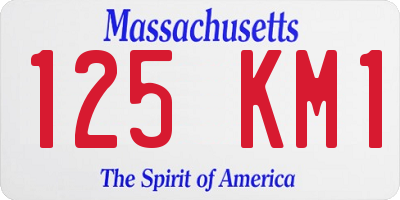 MA license plate 125KM1
