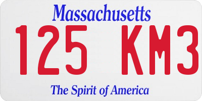 MA license plate 125KM3